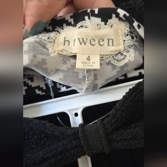 btween Black Knit Top with Houndstooth Bottom - Picture 7 of 7